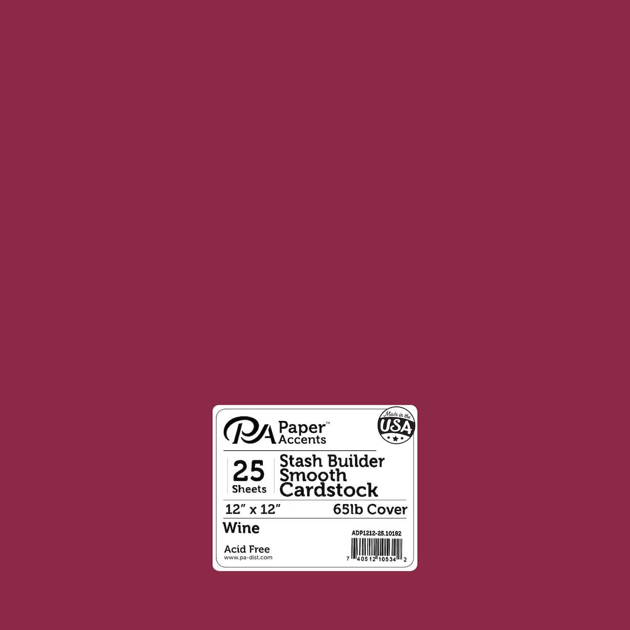 PA Paper™ Accents Stash Builder 12" x 12" 65lb. Smooth Cardstock, 25 Sheets